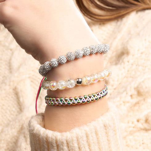 Cristal blanc d'hiver | Argent x Spectre | Bracelet Kikiballa
